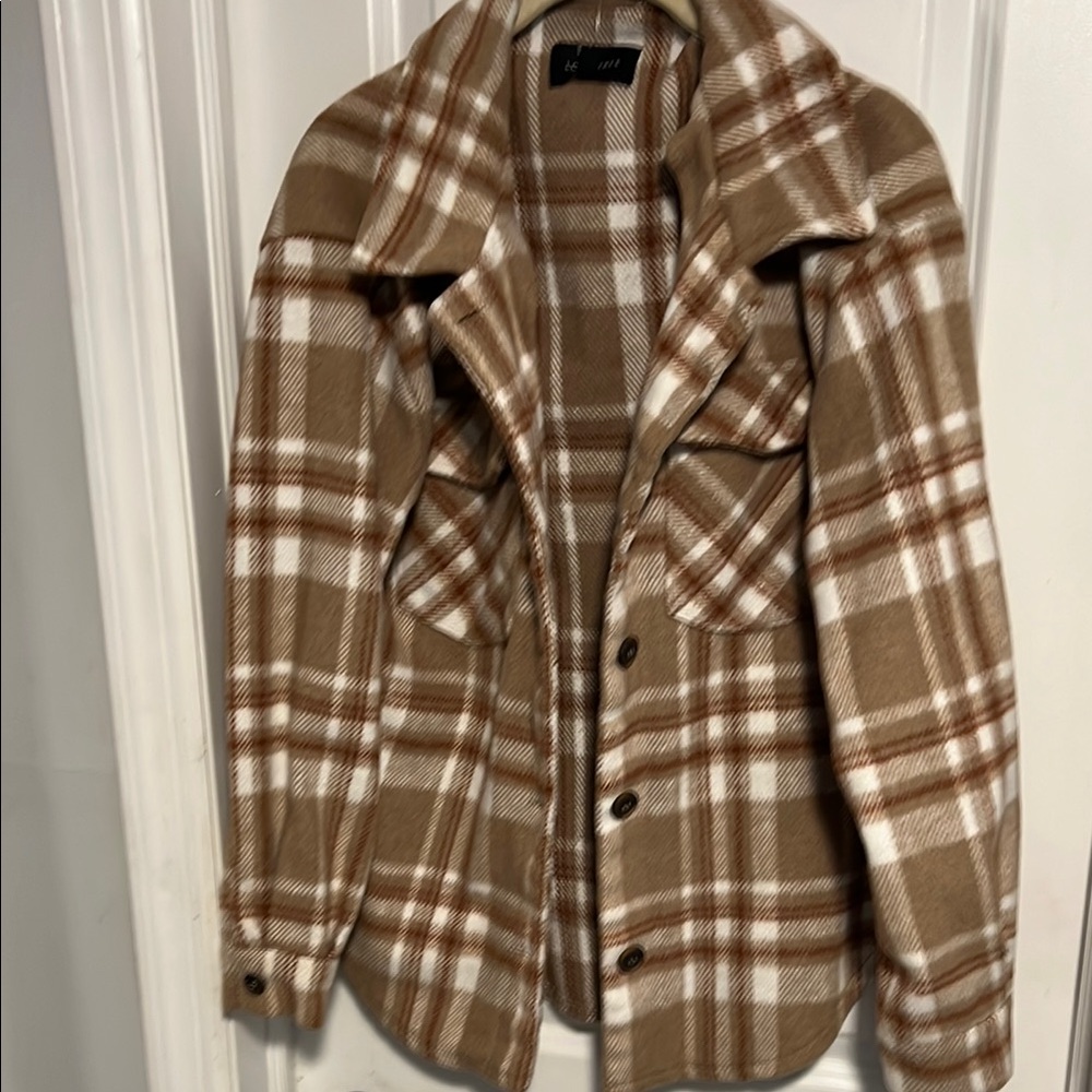 Plaid Button-Up Jacket